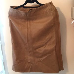 Leather skirt, brown DKNY